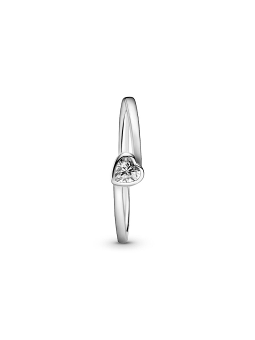 Clear Tilted Heart Solitaire Ring - Image 6