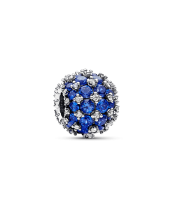 Sparkling Pave Round Blue Charm