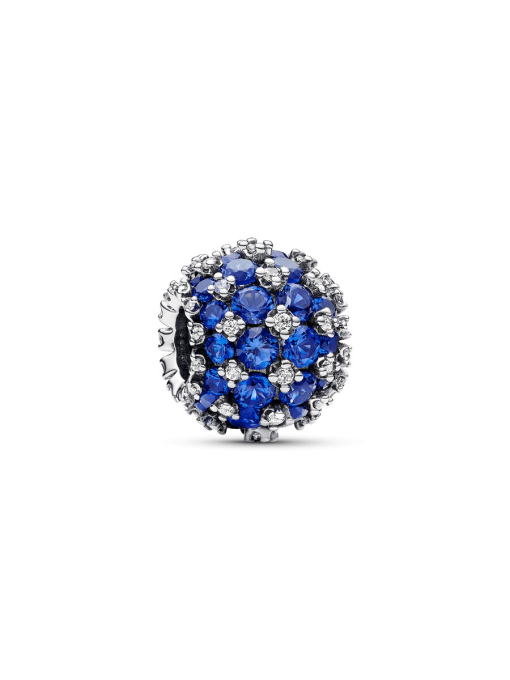 Sparkling Pave Round Blue Charm