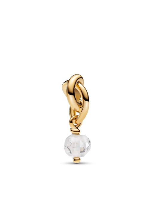 Faceted Clear Eternity Circle Dangle Charm