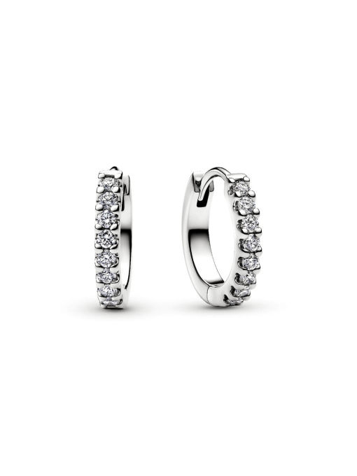 Pandora Era Lab-Grown Diamond Pave Hoop Earrings - Image 3