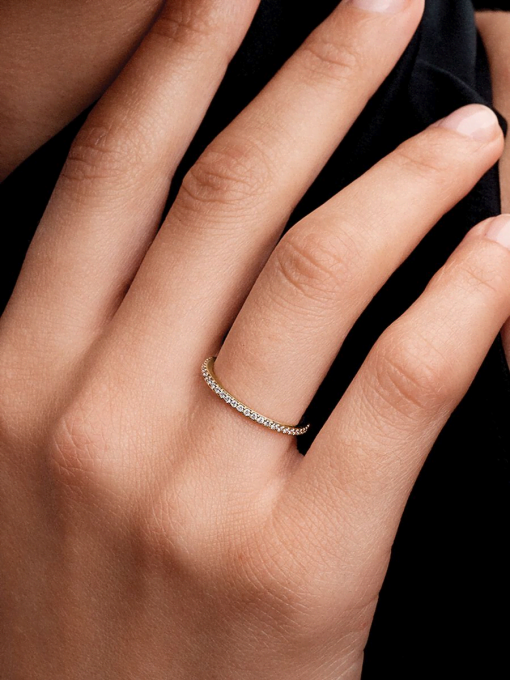 Pandora Era 14k Gold Lab-grown Diamond Half Eternity Pave Band Ring - Image 4