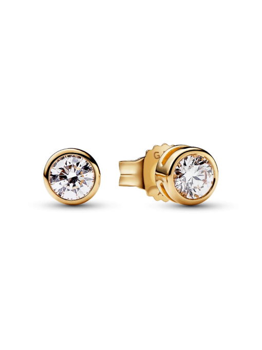 Pandora Era Bezel 14k Gold Lab-grown Diamond Earrings - Image 3