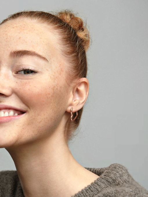 Asymmetrical Heart Hoop Earrings - Image 4