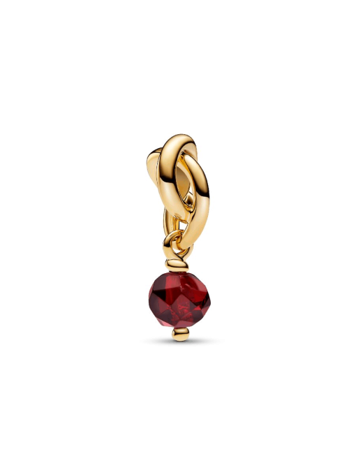 Faceted Red Eternity Circle Dangle Charm - Image 2
