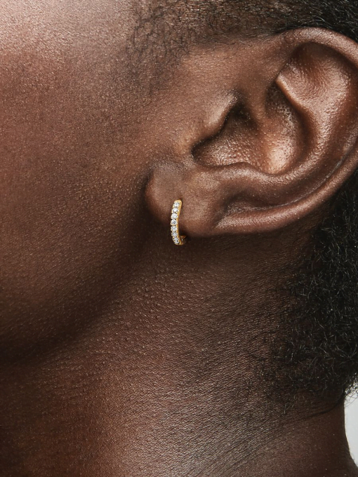 Sparkling Huggie Hoop Earrings - Image 2