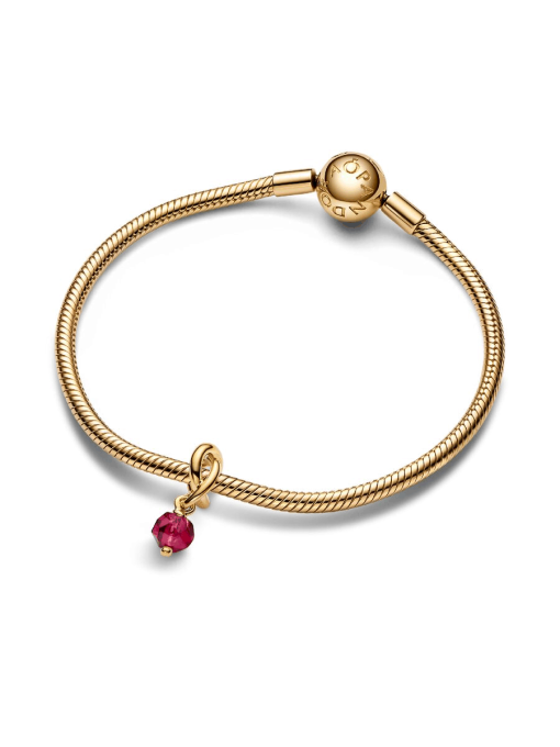 Faceted True Red Eternity Circle Dangle Charm - Image 5