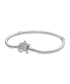 Pandora Moments Asymmetric Star Clasp Snake Chain Bracelet