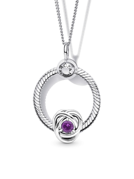 February Birthstone Eternity Circle O Pendant Set - Image 2