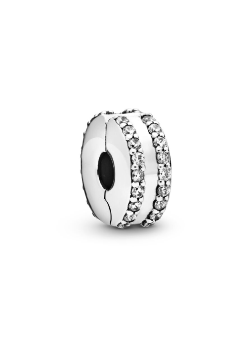 Double Lined Pave Clip Charm - Image 3