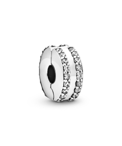 Double Lined Pave Clip Charm