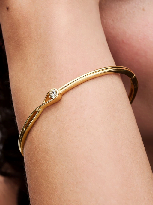 Pandora Infinite 14k Gold Lab-grown Diamond Bangle - Image 2