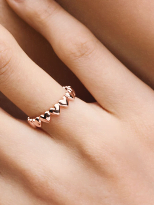 Row of Hearts Ring - Image 2