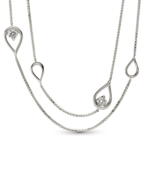 FINAL SALE - Pandora Infinite 14k White Gold Lab-grown Diamond Long Pendant Necklace - Image 3
