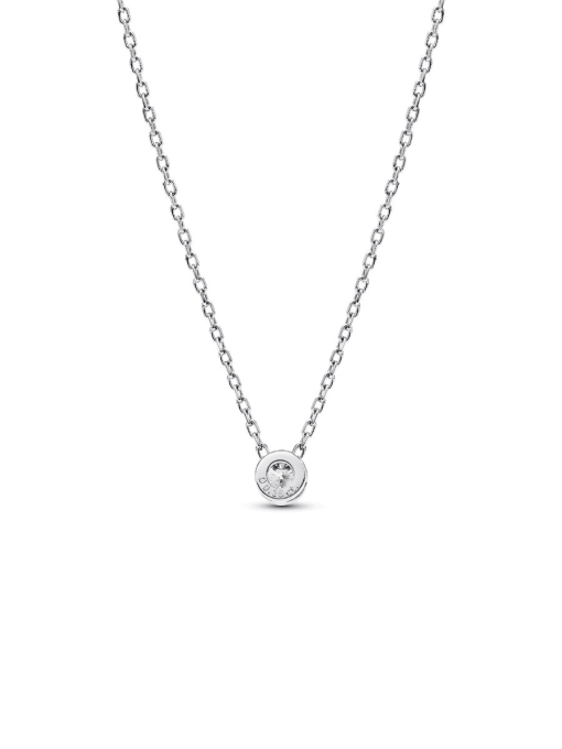 Pandora Era Bezel Sterling Silver Lab-grown Diamond Pendant Necklace - Image 4