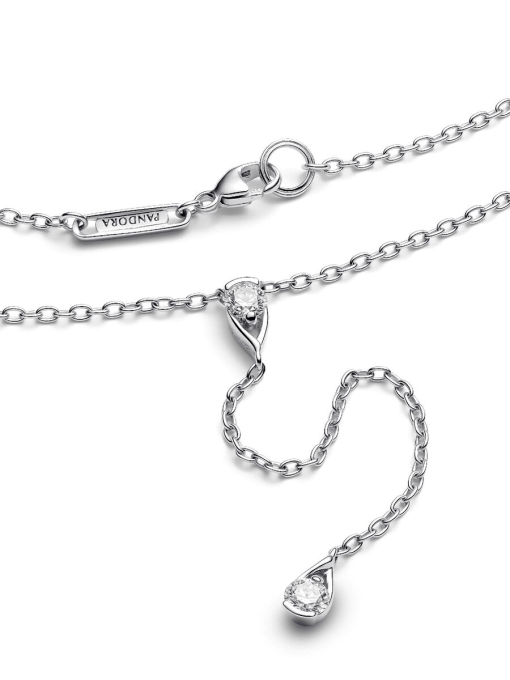 Pandora Infinite Sterling Silver Lab-grown Diamond Drop Necklace - Image 4