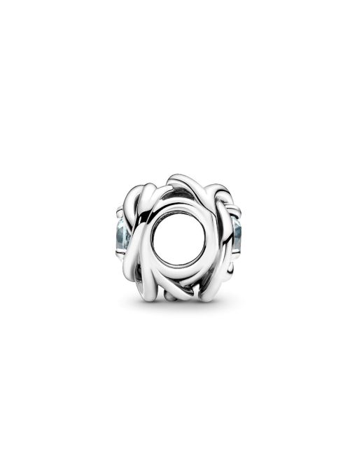 March Sea Aqua Blue Eternity Circle Charm - Image 6