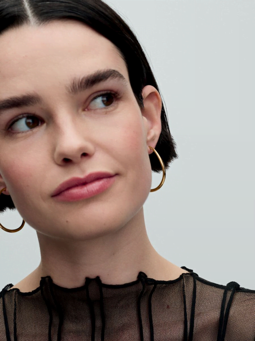 Organically Shaped 42 mm Open Hoop Earrings - Image 3