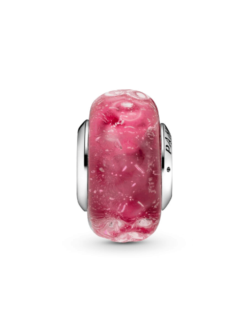 Wavy Fancy Pink Murano Glass Charm - Image 7