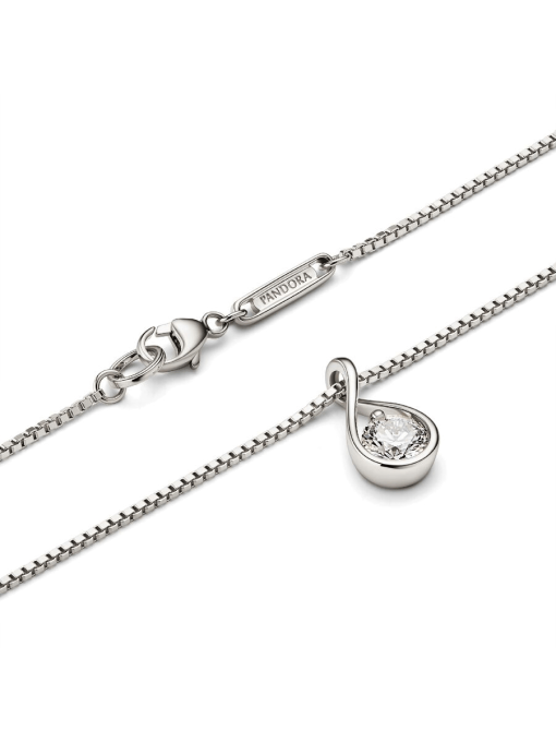 Pandora Infinite 14k White Gold Lab-grown Diamond Pendant Necklace - Image 5