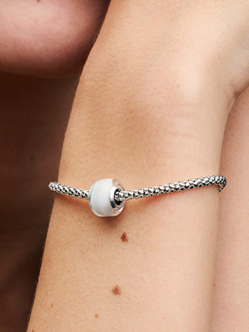 White Mini Murano Glass Charm - Image 2