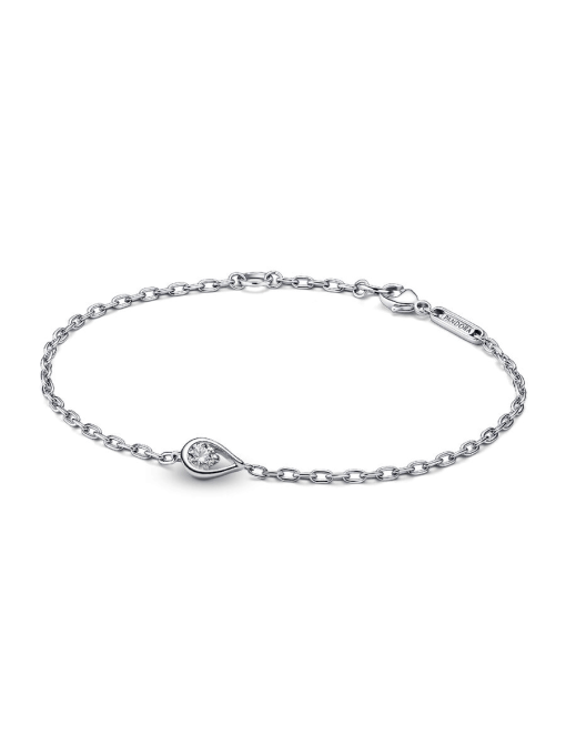 Pandora Infinite Sterling Silver Lab-grown Diamond Chain Bracelet - Image 3