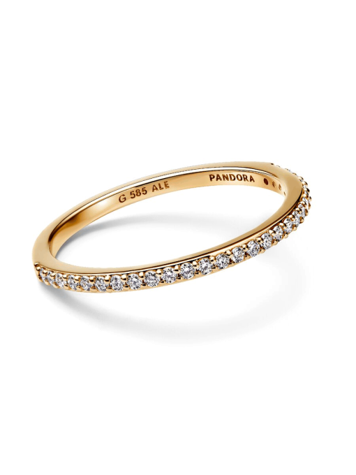 Pandora Era 14k Gold Lab-grown Diamond Half Eternity Pave Band Ring - Image 5