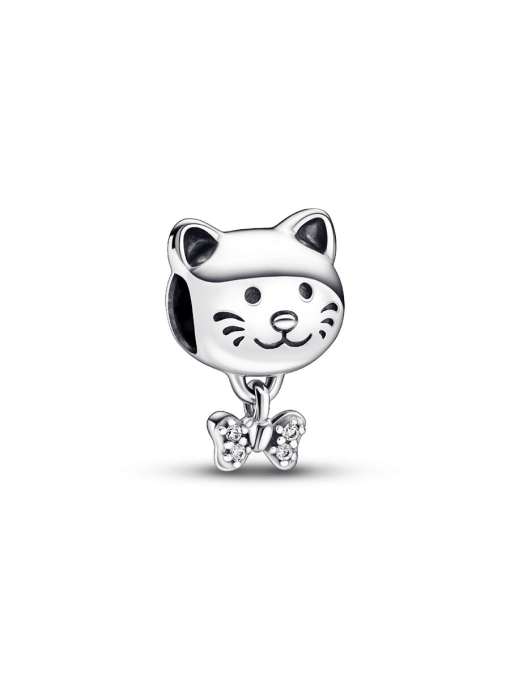 Pet Cat & Bow Charm
