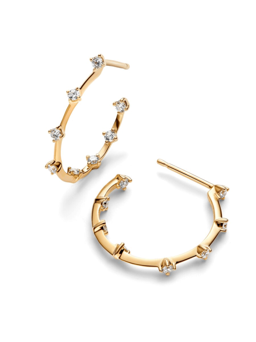 Pandora Era Lab-Grown Diamond Station Hoop Earrings - Image 5