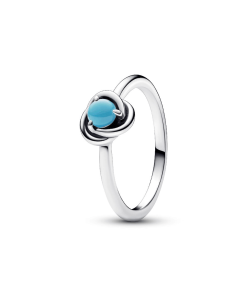 December Turquoise Blue Eternity Circle Ring