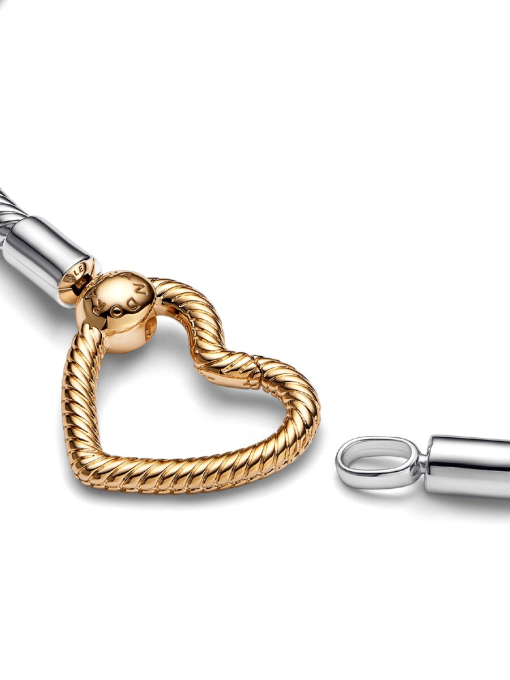 Pandora Moments Heart Closure Snake Chain Bracelet - Image 5