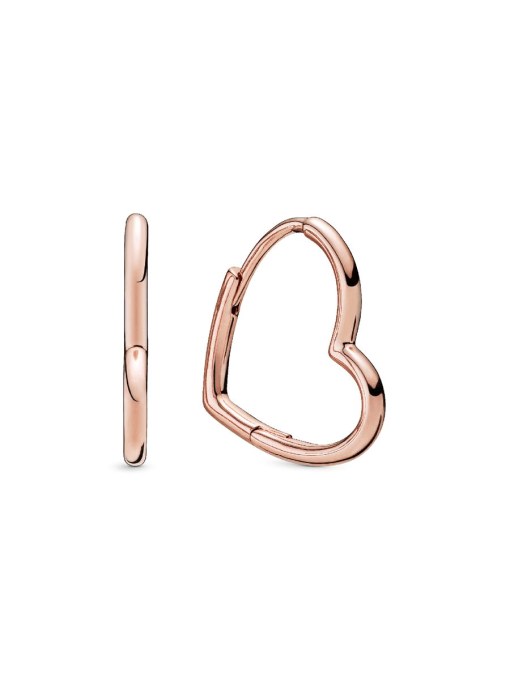 Asymmetrical Heart Hoop Earrings - Image 3