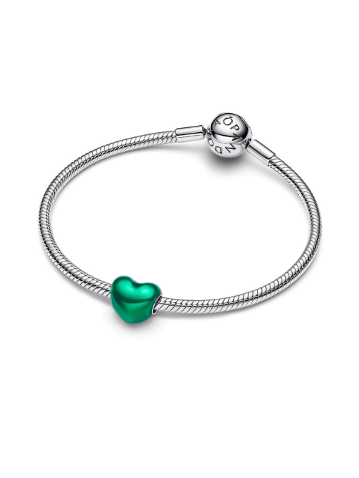 Metallic Green Heart Charm - Image 7