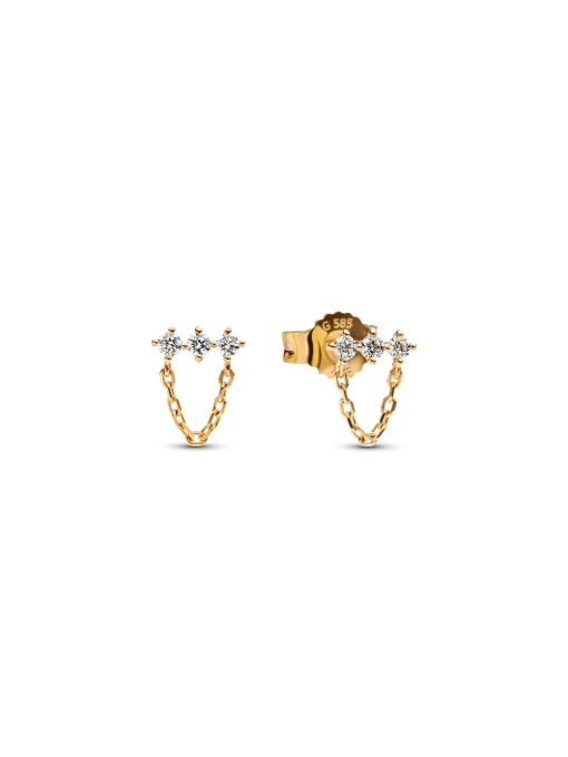 Pandora Era Lab-Grown Diamond Trio Chain Stud Earrings