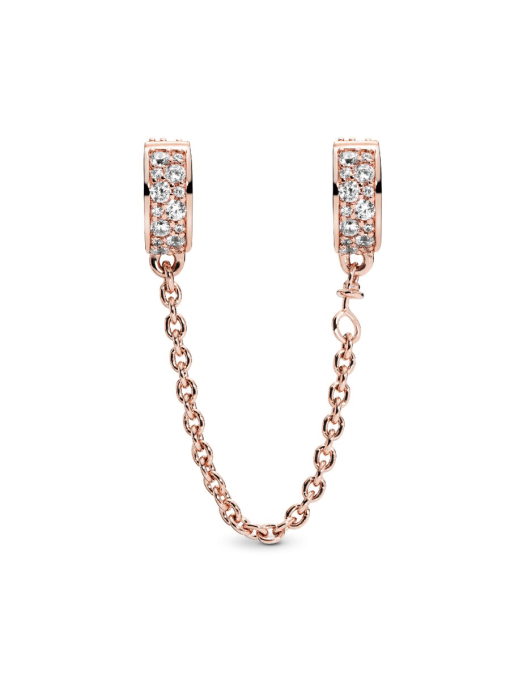 Clear Pave Safety Chain Clip Charm - Image 4