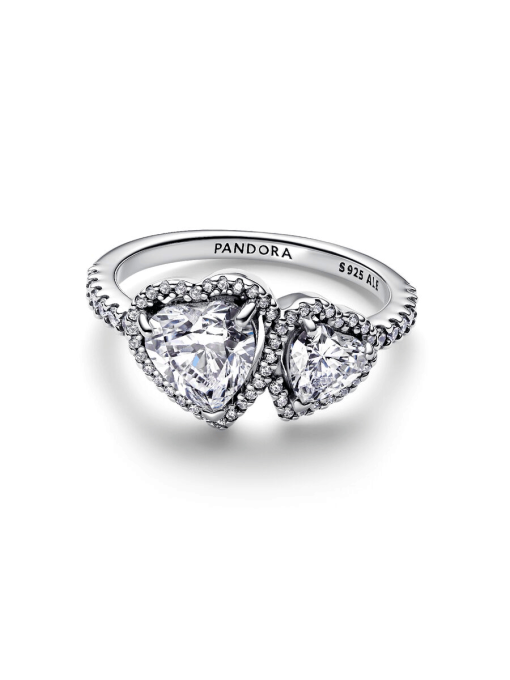 Sparkling Halo Hearts Ring - Image 5