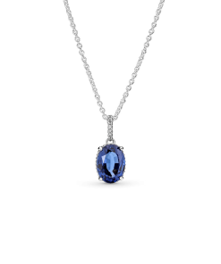 Sparkling Statement Halo Pendant Necklace
