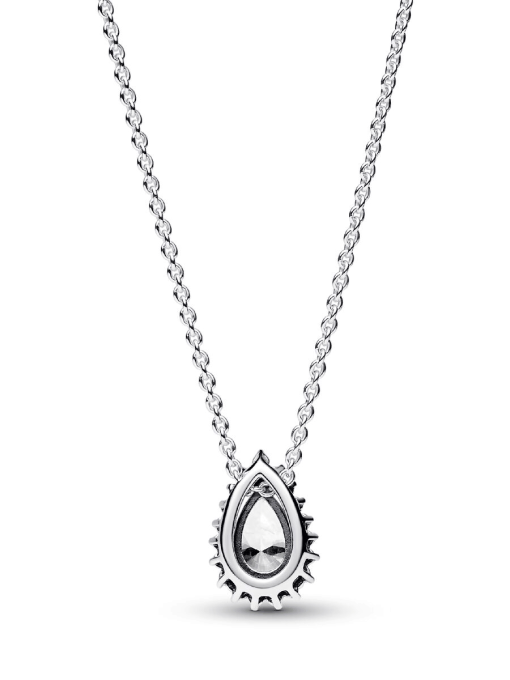 Sparkling Pear Halo Collier Necklace - Image 5