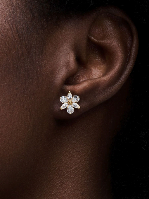 Sparkling Herbarium Cluster Stud Earrings - Image 2