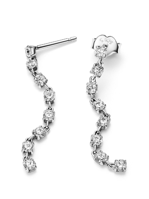 Sparkling Eight Stones Drop Earrings - Image 5