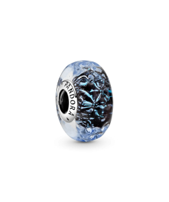Wavy Dark Blue Murano Glass Ocean Charm