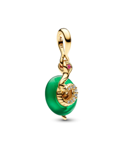 Snake Green Murano Glass Dangle Charm