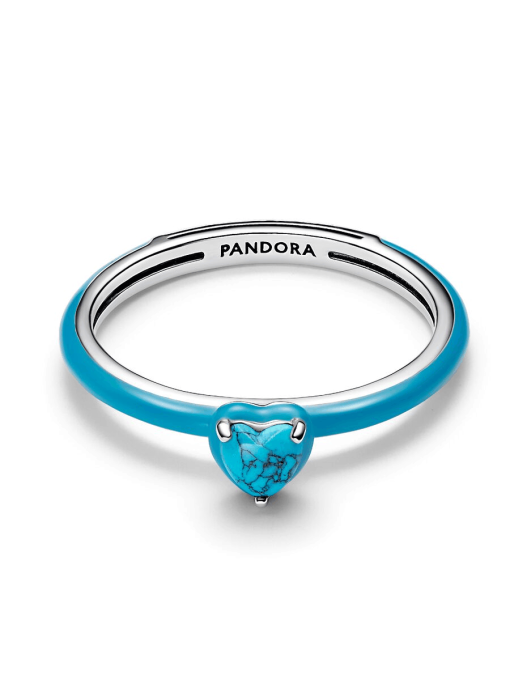 Turquoise-colored Heart Stone Ring - Image 5