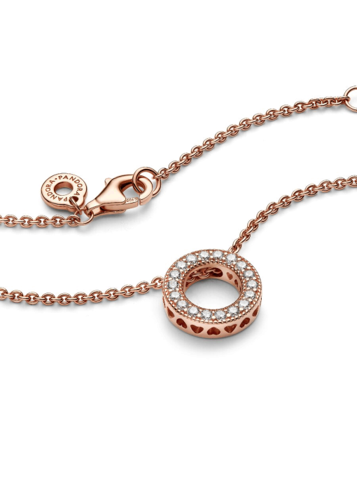 Pandora Logo Pave Circle Collier Necklace - Image 6