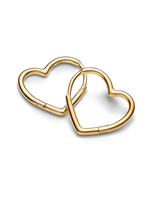Asymmetrical Heart Hoop Earrings - Image 5