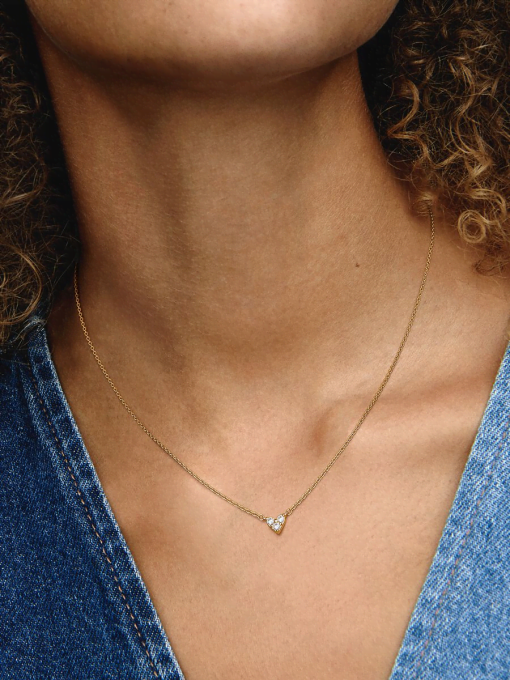 Triple Stone Heart Collier Necklace - Image 2