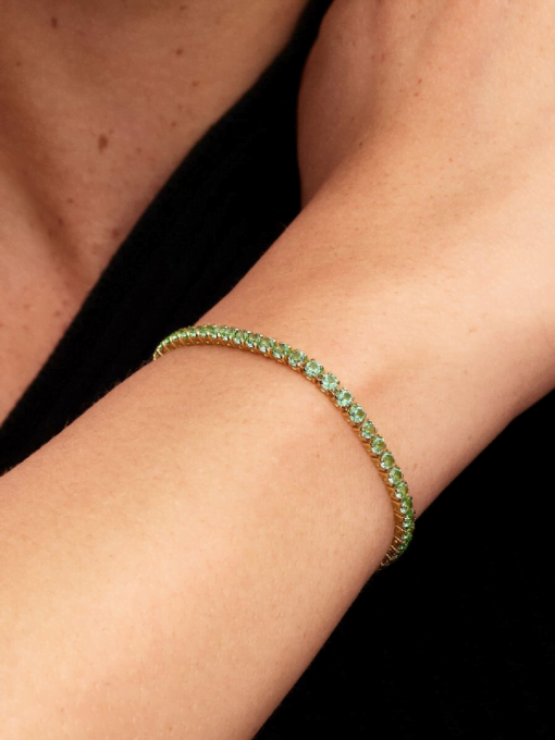 Sparkling Green Tennis Bracelet - Image 2
