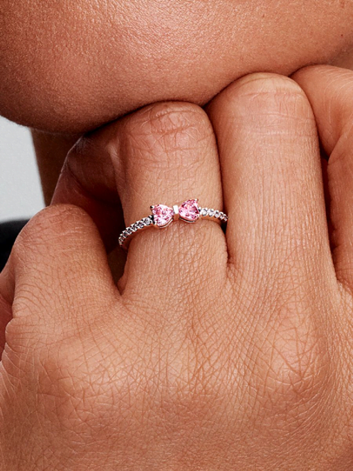 Sparkling Pink Bow Ring - Image 2