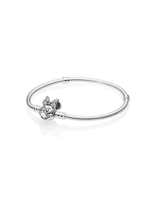 Disney Pandora Moments Pave Minnie Mouse Clasp Snake Chain Bracelet - Image 7