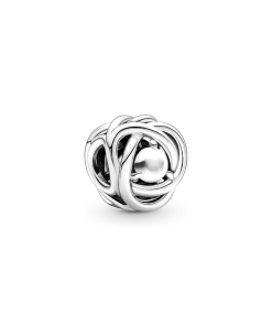 June White Mother of Pearl Eternity Circle Charm